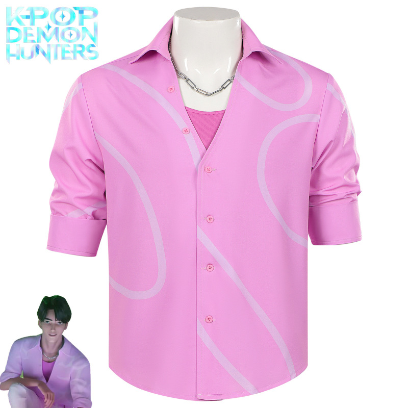 猎魔女团K-pop 沙加男团COS服Jinu  Baby Mystery 粉白系列演出服|undefined
