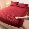 Waterproof bed cover [small checkered grid - wine red]