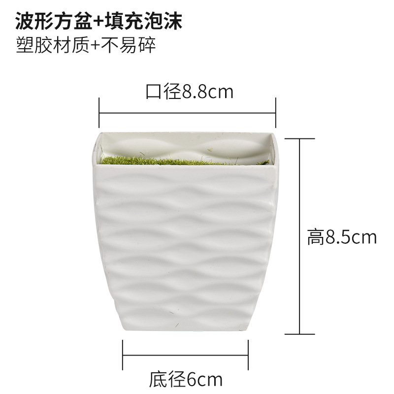 파형 정사각형 분지 + 거품으로 채워진