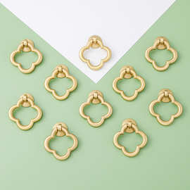 黄铜拉手衣柜门铜把手橱柜抽屉现代简约单孔实心吊坠金色st