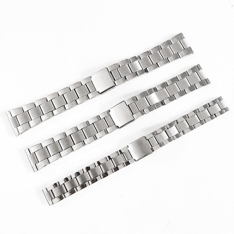 三株包片不锈钢表带14/20/22mm女士男士表带金属手表带配件表链