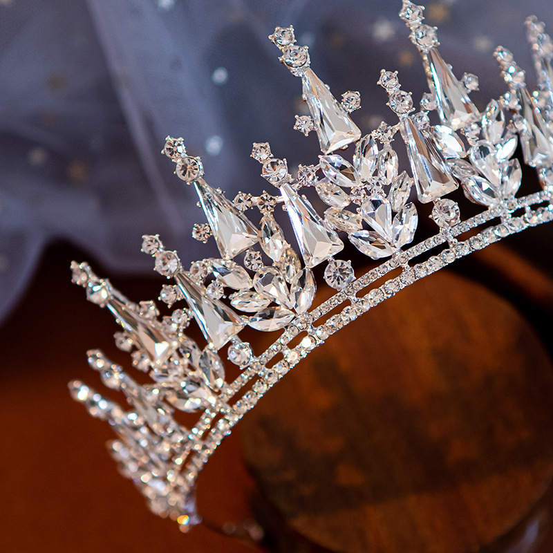 Crown Pattern Bridal Romantic Shiny Women's Crown Alloy Rhinestones Crown