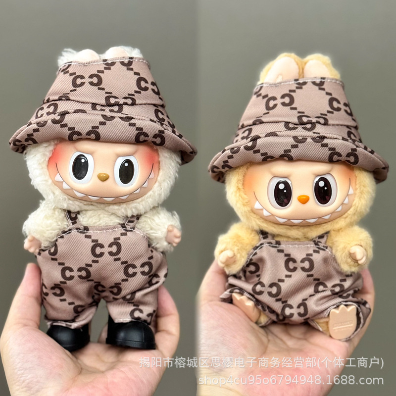 Ropa exclusiva para muñeco Labubu – prendas de peluche 17 cm, falda y traje para primera y segunda generación