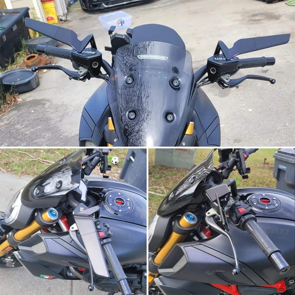 Suitable for Yamaha Fz8 Fz-8 Fz Universal Motorcycle Invisible Rearview Mirror Rotatable Adjustable Wind Wing Mirror