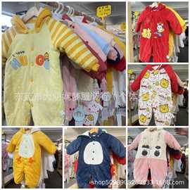 童装爬服哈衣秋冬杂款保暖连体衣跨境婴儿连体衣宝宝绒库存批发