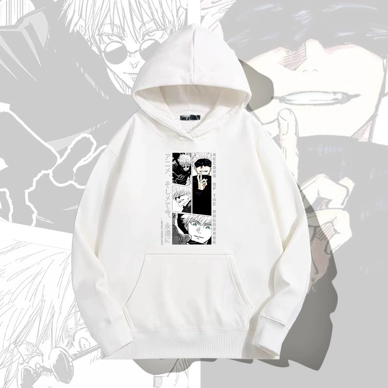 Худи с японскими персонажами Jujutsu Kaisen, демисезонный свитшот, длинный рукав, осень, свободный крой