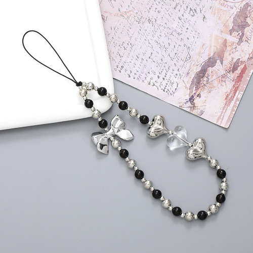 Creative new spotted love mobile phone chain mobile phone case key chain hanging chain ccd camera lanyard anti-fall chain wholesale