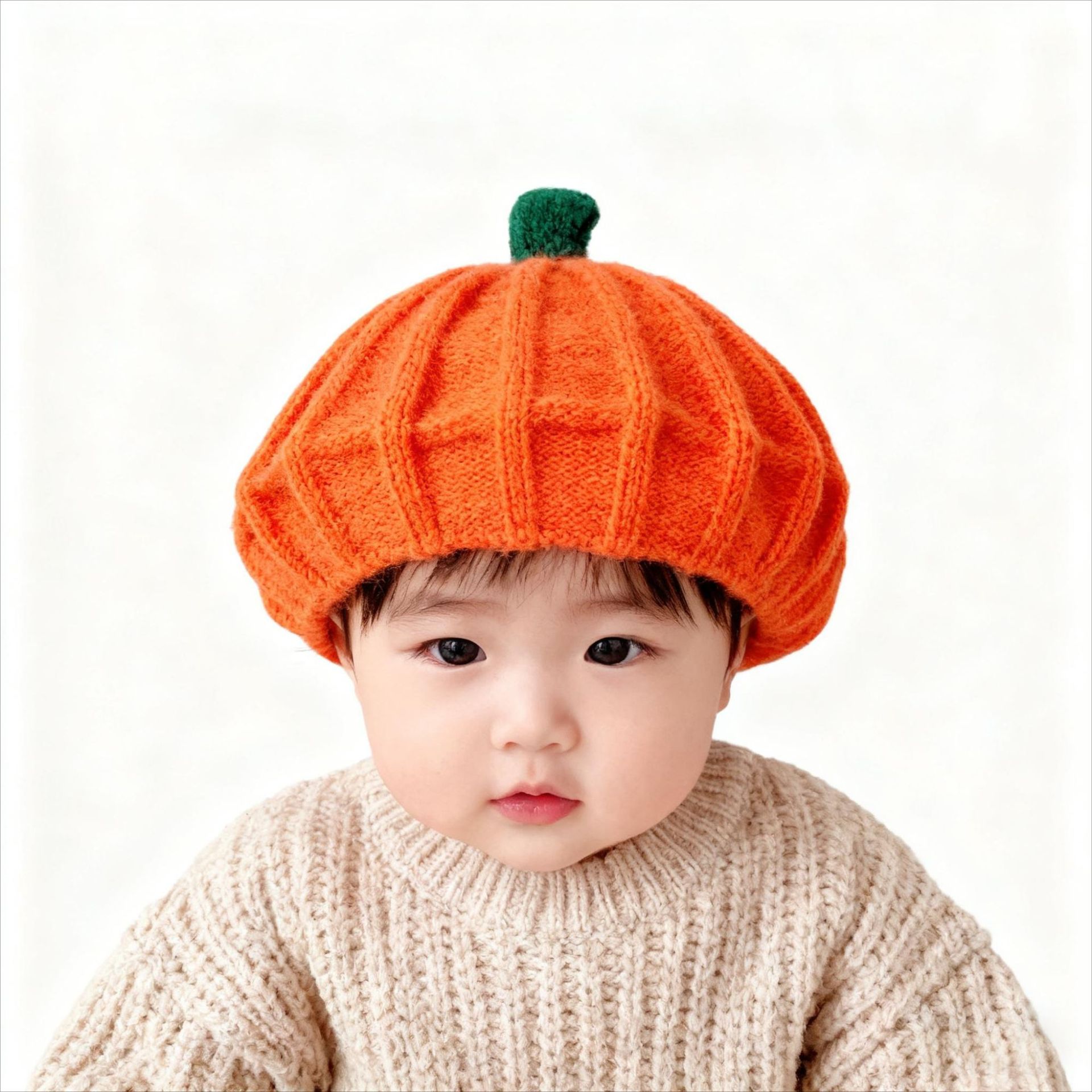 跨境亚马逊秋冬贝雷针织帽亲子毛线帽新款南瓜保暖外贸帽子女