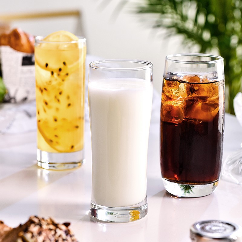 Tailandia importación de tazas de cerveza de cristal Oxin Ocean, tazas de jugo transparentes, tazas de bebida, tazas de cuerno, tazas de menú