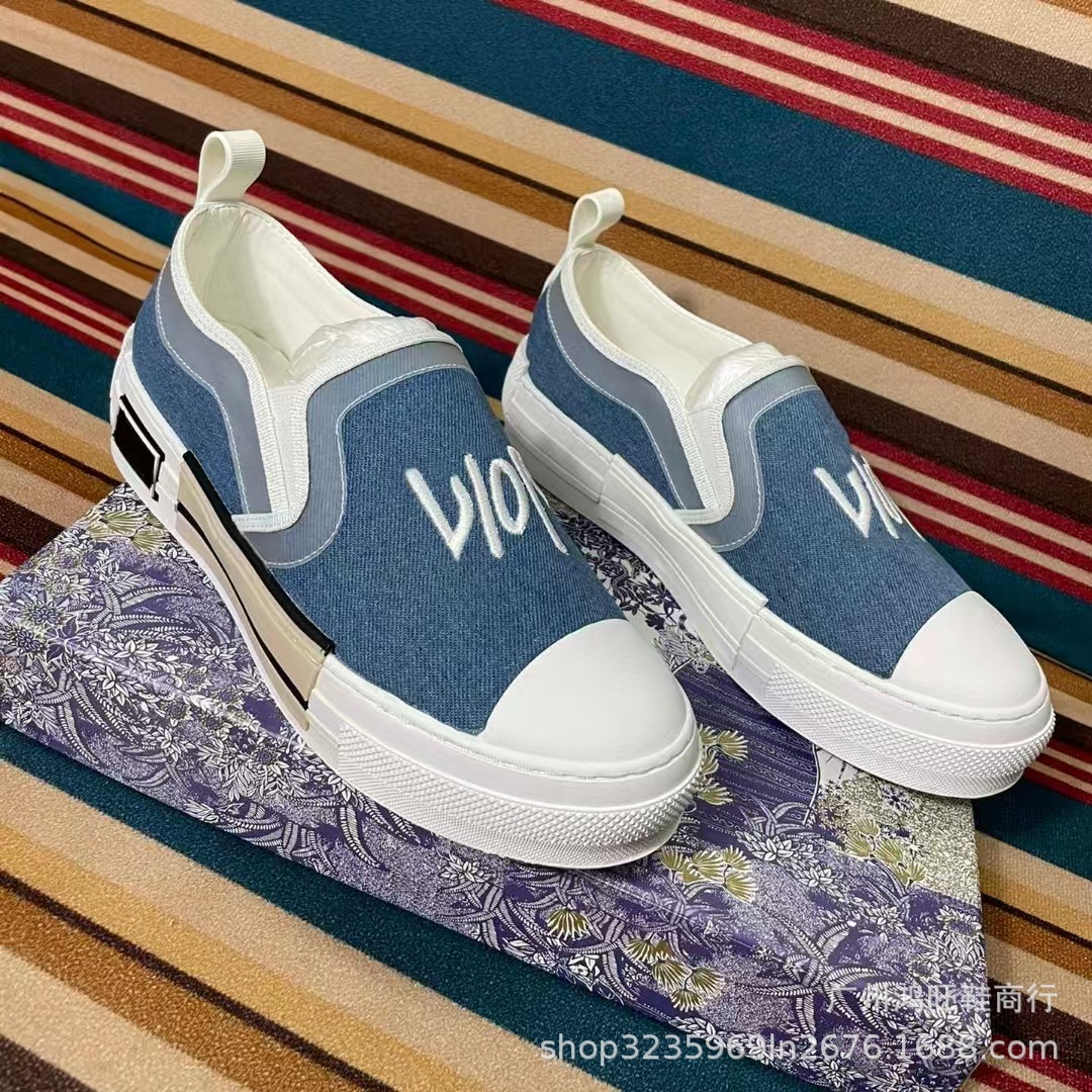 Estación europea D casa zapatos de alta calidad para hombre 2024 zapatos de lona transpirables zapatos blancos zapatos deportivos con letras estampadas planas para mujer