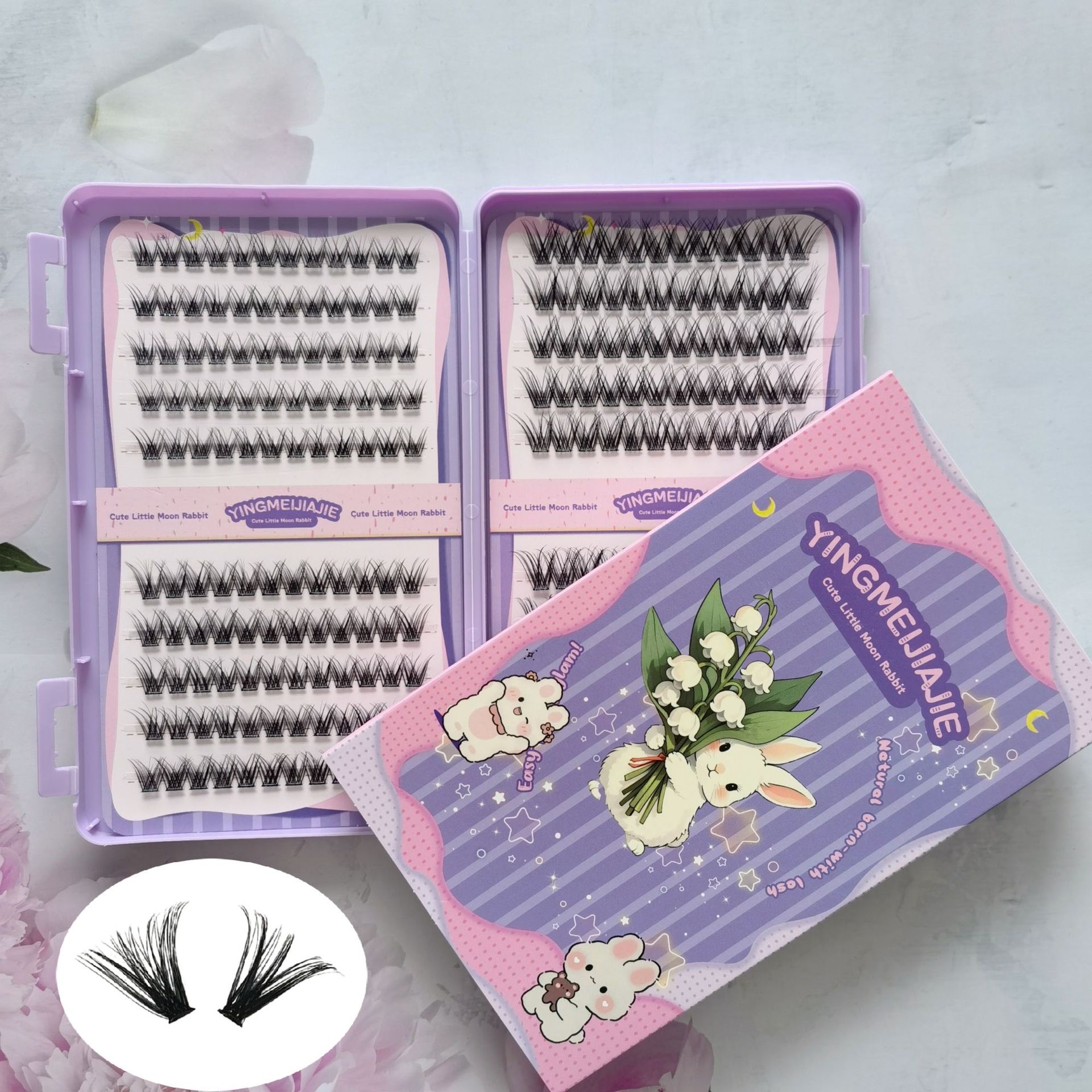 20 filas de paquete de regalo de pestañas falsas transfronterizas YF29 densa pestañas de un solo rayo de pestañas de cómic sin pegamento pestañas falsas