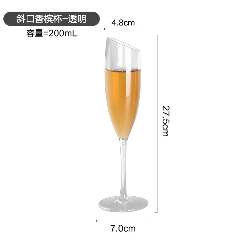 Copa de champán de acrílico creativo Copa PC taza hogar plástico negro transparente barra resistente a la caída taza de cóctel regalo