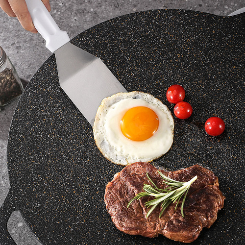 Stainless steel pan turner Japanese style cooking spatula pizza steel plate turner Chinese style frying pan kitchen tool BBQ grilling tool