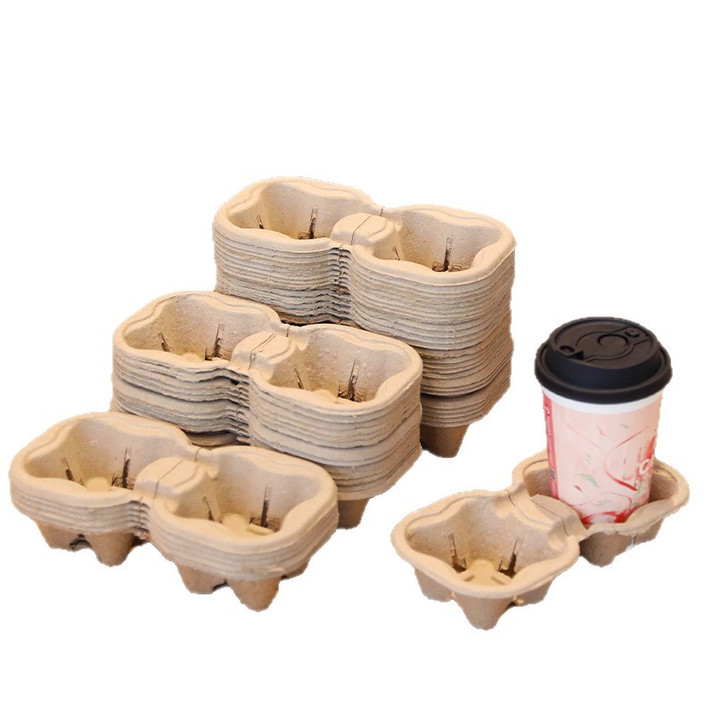 Soporte de dos tazas desgarrable, soporte de dos tazas desgarrable, envasado fijo, té con leche, café, desechable, universal desgarrable, soporte de dos tazas para llevar