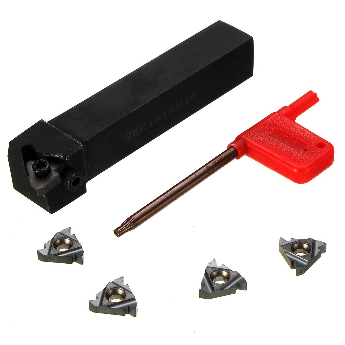 车床车削工具支架SER1616H16数控车刀杆+4片16 ER AG60螺纹刀片
