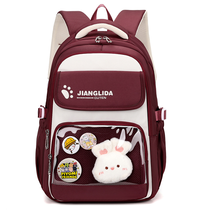 Mochila Jianglida de alta calidad para estudiantes de secundaria, para niñas, gran capacidad, negra, resistente a las manchas, mochila para estudiantes de secundaria.