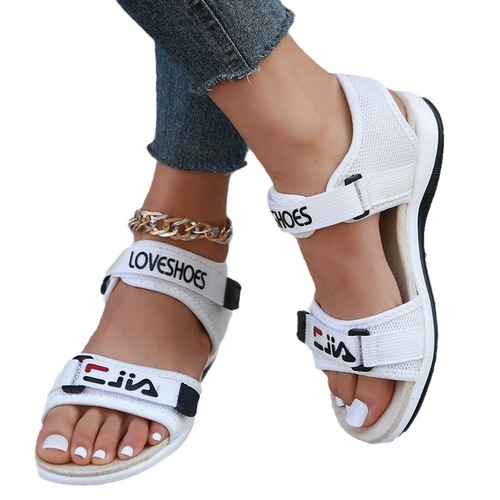Sandal wholesale large size wedge heel sandals women's flat casual style fashionable strap cross-border sandals