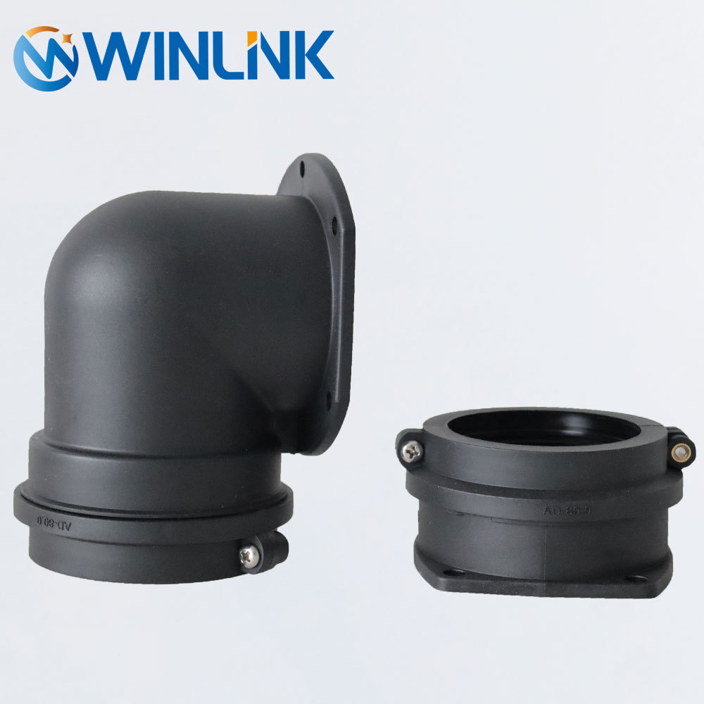 威联科WINLINK 法兰式机器人波纹管接头直型和弯角塑料软管连接器
