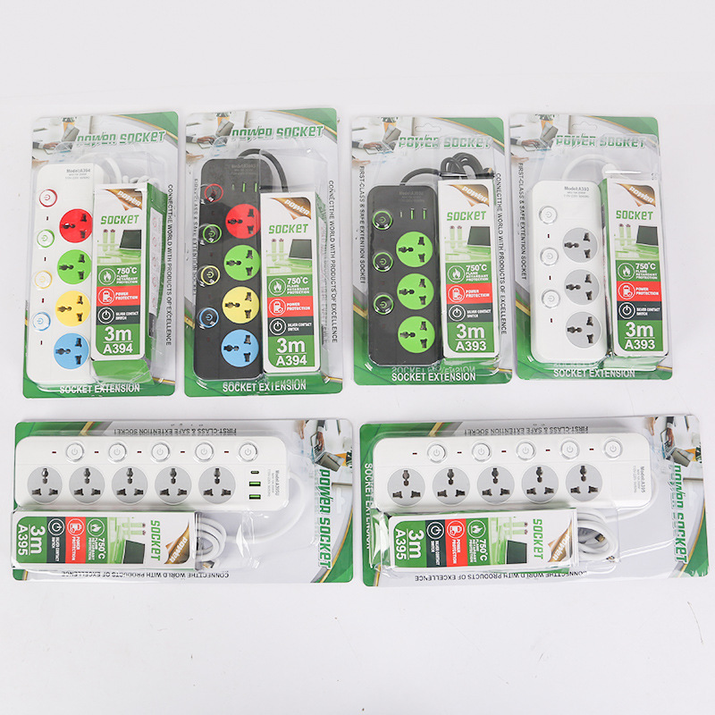 Comercio exterior enchufe universal USB4 interruptor embalaje de plástico estándar británico estándar europeo estándar americano color sólido embalaje neutro