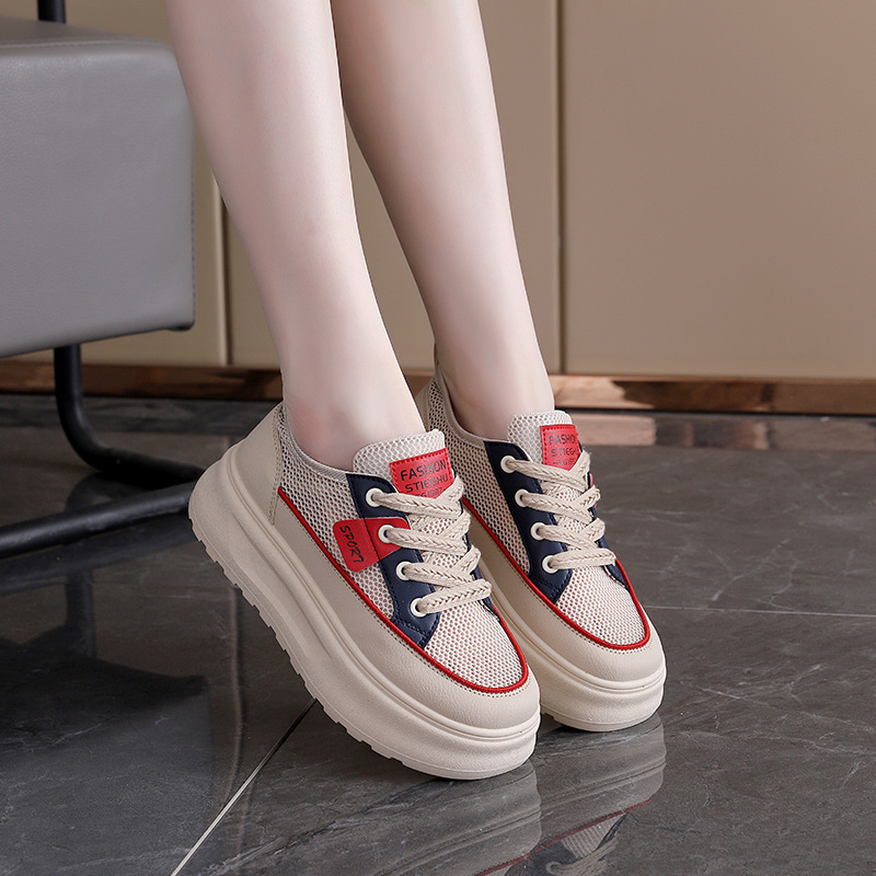 2026 Summer New Style Ins Korean Style Hollow White Shoes for Female Students Thick-Soled Versatile Casual Breathable Women's Shoes 275-1 2026 Summer New Style Ins Korean Style Hollow White Shoes for Female Students Thick-Soled Versatile Casual Breathable Women's Shoes 275-1