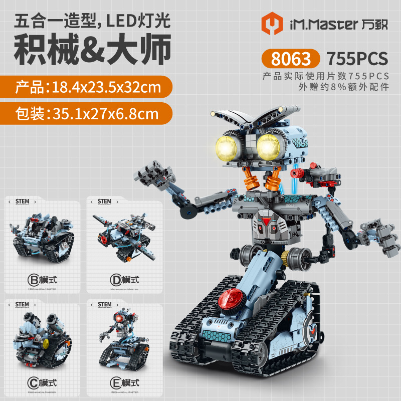 Five-mode programmable light tube thunder robot (8063)