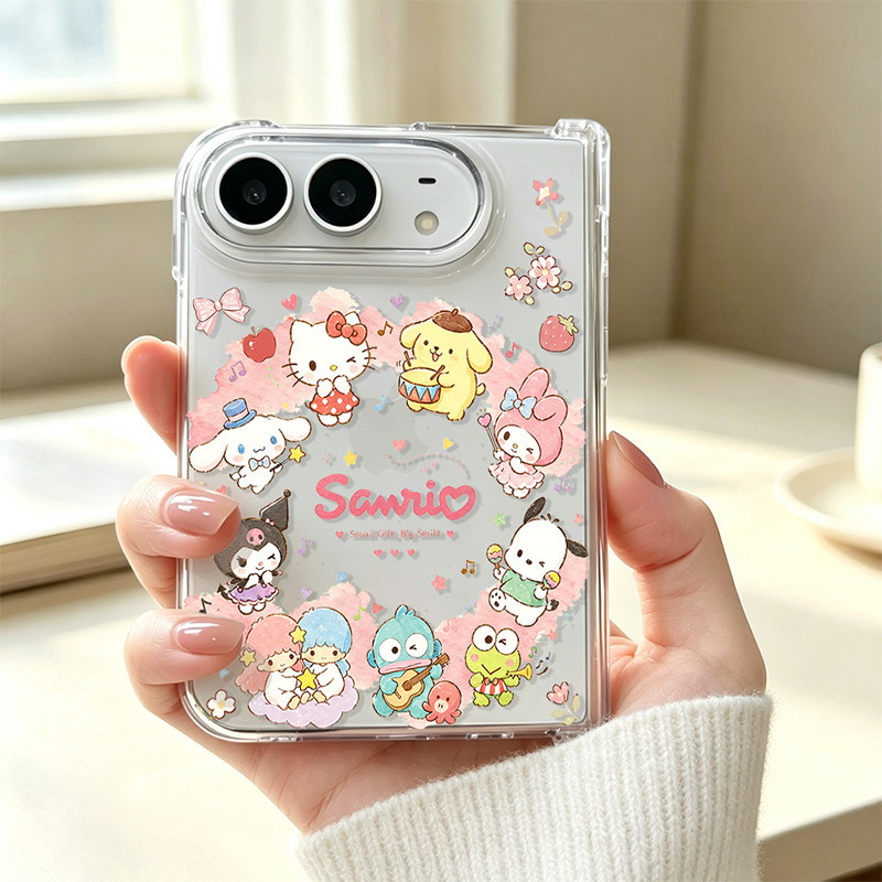 Suitable for Apple iPhone duo foldable phone cases; Japanese cute KT cartoon design; Samsung Z Fold 8 protective case