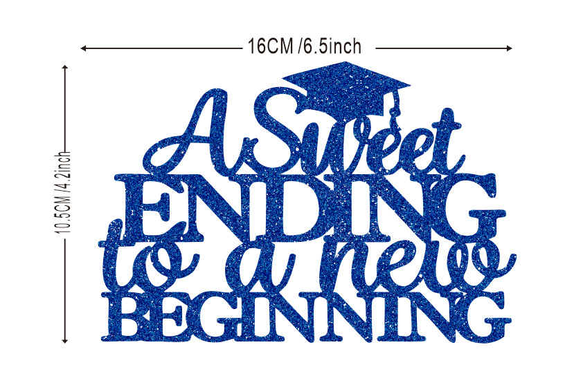 Pastel de inserción de la tarjeta de decoración superior 2024 College High School graduación decoración del partido suministros negro flash creativo transfronterizo