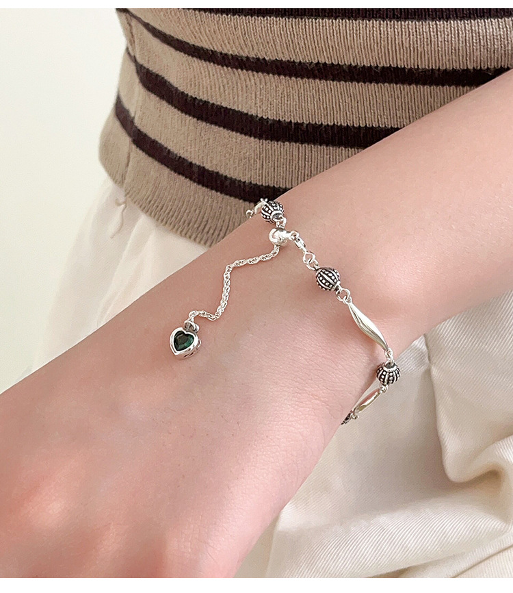 Linglang Sterling 925 Silver Bracelet for Women Girls Dainty Trendy Stackable Bracelet Vintage Jewelry Gifts