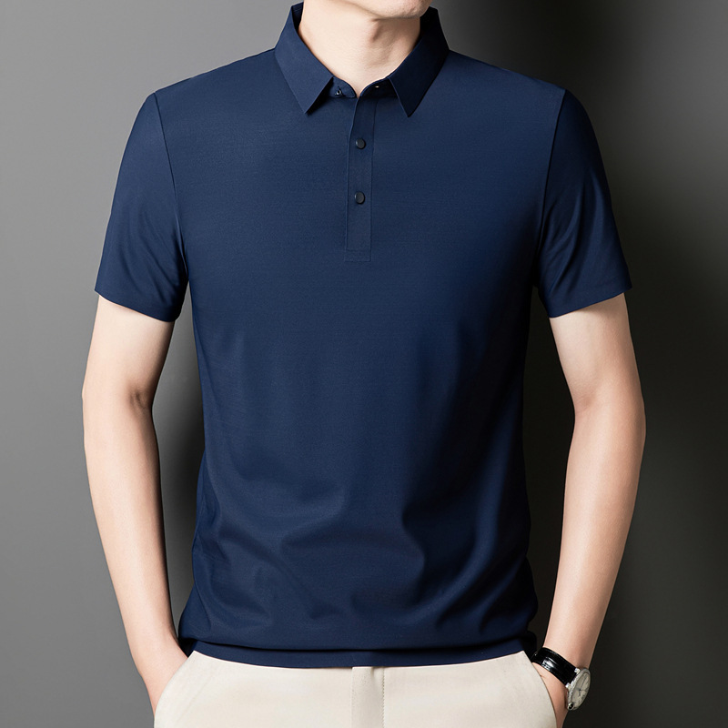 Ice Silk Cool-Feel Men's Short-Sleeve T-Shirt, Summer Thin Polo Shirt, Casual Dad Summer Top Pm Ice Silk Cool-Feel Men's Short-Sleeve T-Shirt, Summer Thin Polo Shirt, Casual Dad Summer Top Pm