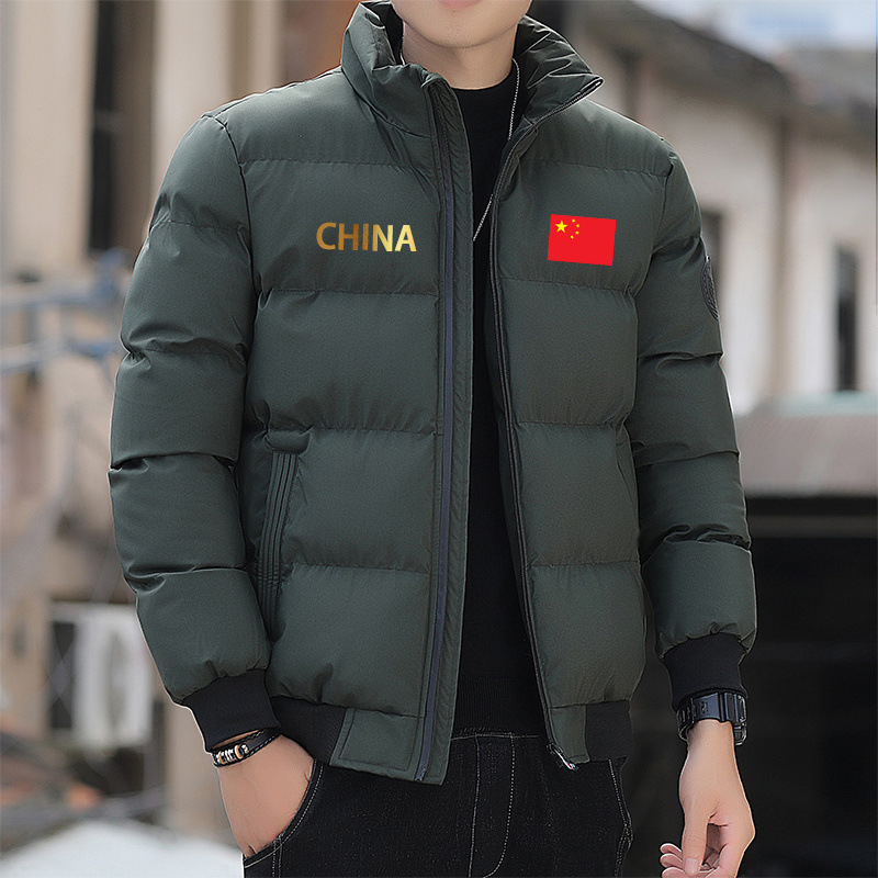 保暖加厚新款棉袄外套冬季国旗羽绒棉服国家队运动员面包服立领