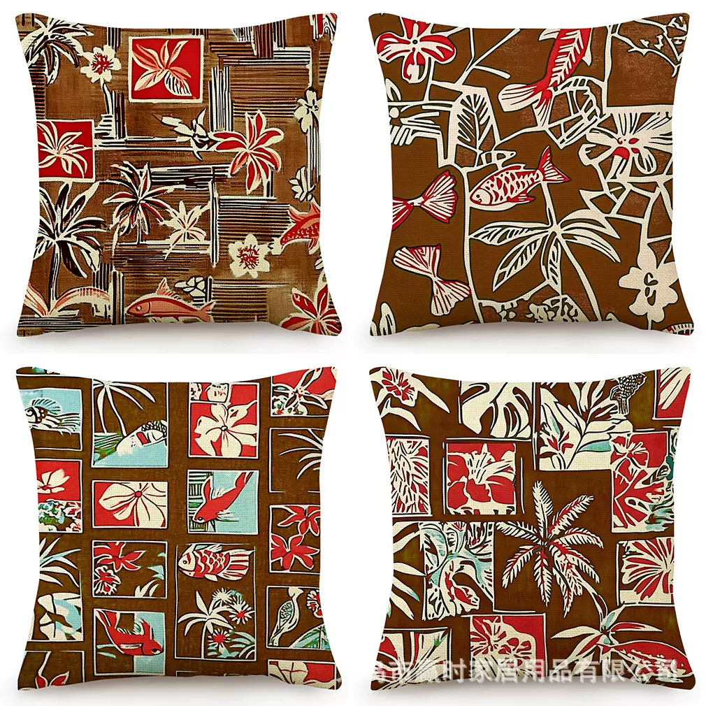 跨境ins风棉麻抱枕套客厅沙发腰枕靠垫套高级感亚麻床头靠背垫