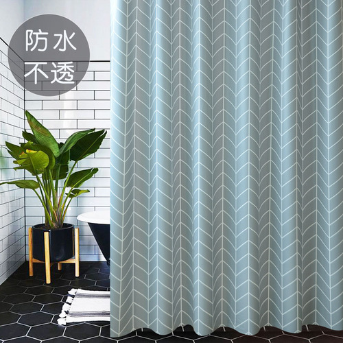 Bathroom shower curtain Thickened waterproof and mildew-proof bathroom shower curtain set partition curtain curtain hanging curtain