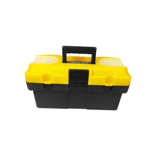 Wholesale factory hand-held yellow lid compartment tool box, art storage, automotive repair mechanical hardware tool box