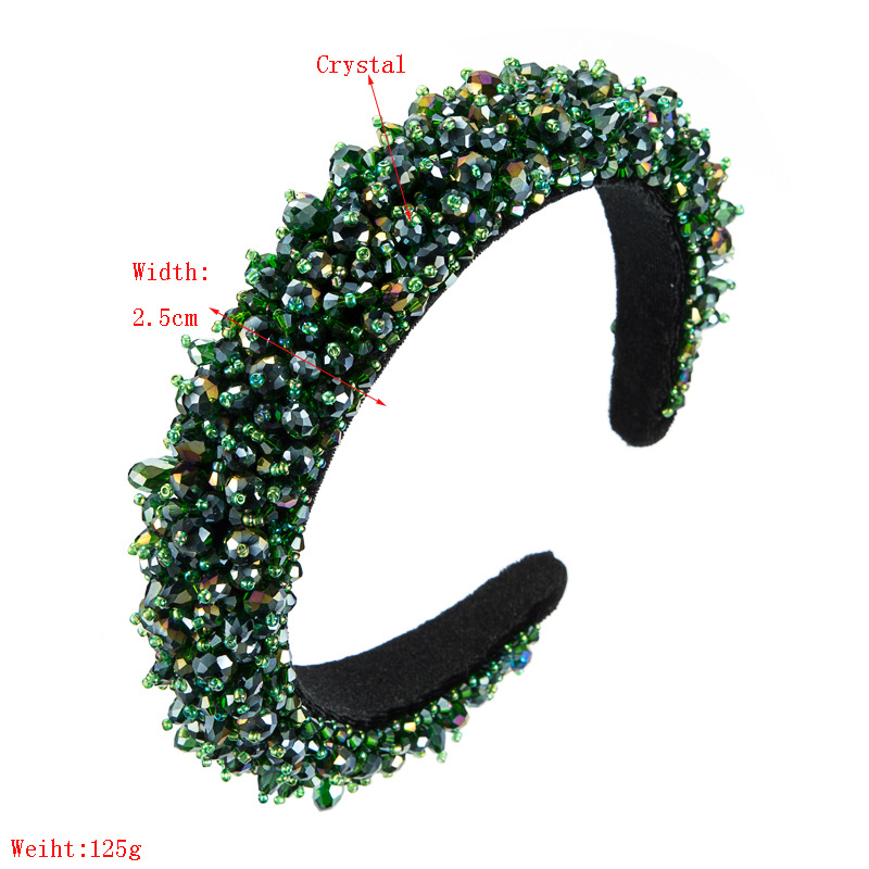 Fashion Solid Color Sponge Inlay Crystal Hair Band 1 Piece
