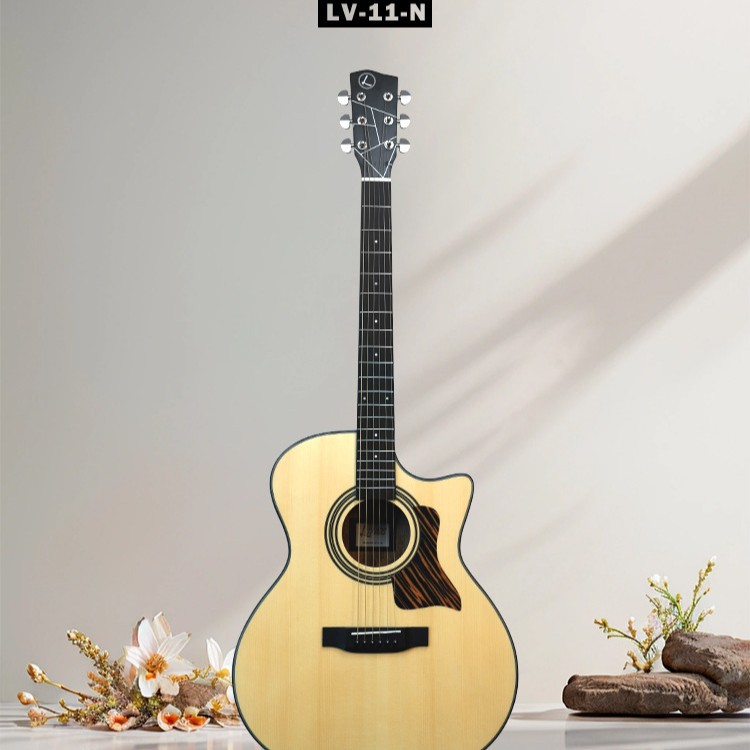 41寸云杉民谣吉他 哑光专业品牌guitar初学者木吉他jita乐器工厂