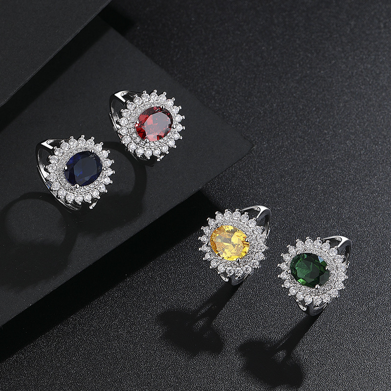 New Fashionable Oval Ring for Women, Fashionable High-End Design, Foreign Trade Hot Selling Zircon Women's Ring Wholesale