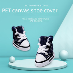Factory Direct Sale Pet Canvas Shoes Breathable Anti-Slip Durable Dog Shoes for Bichon Frise and Teddy Bear Outdoors, All-Season Universal