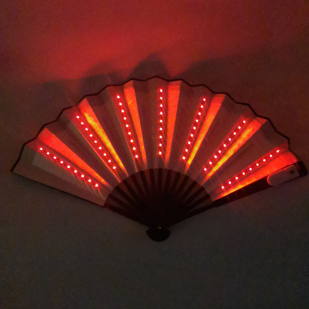 10-pulgadas LED luminoso ventilador discoteca plegable ventilador bar discoteca atmósfera Internet celebridad luminosa rendimiento apoyos tela de seda ventilador