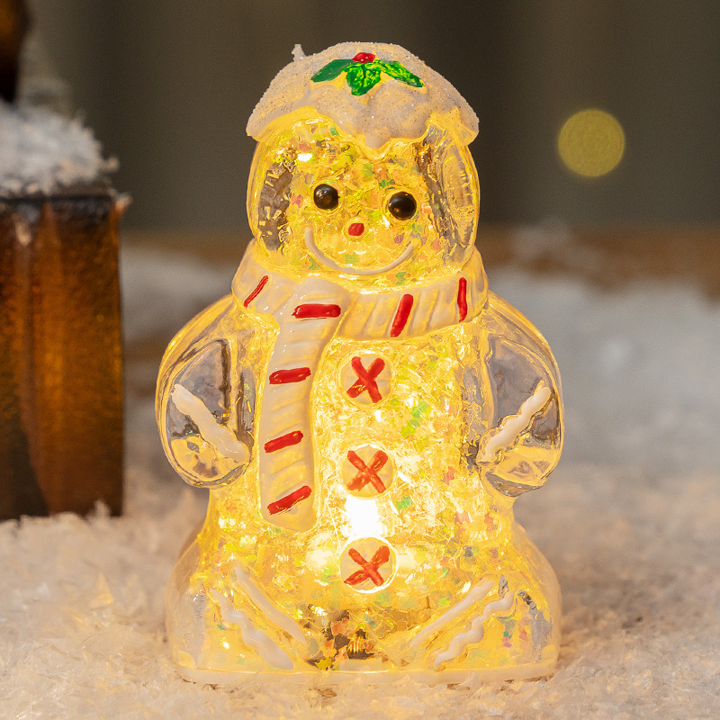 国境を越えた新製品クリスマスかわいい姜パイ人発光クリスマス姜パイ人雪だるま飾りクリスマスプレゼント装飾|undefined