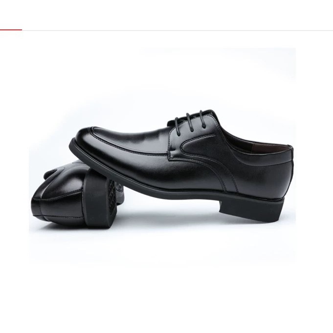 皮鞋男士商务休闲正装黑色皮鞋英伦婚鞋平头系带英伦鞋子潮流现货