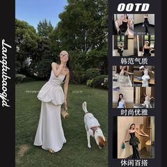抹胸花苞吊带鱼尾半身裙套装女2025年夏季新款设计感小众两件套