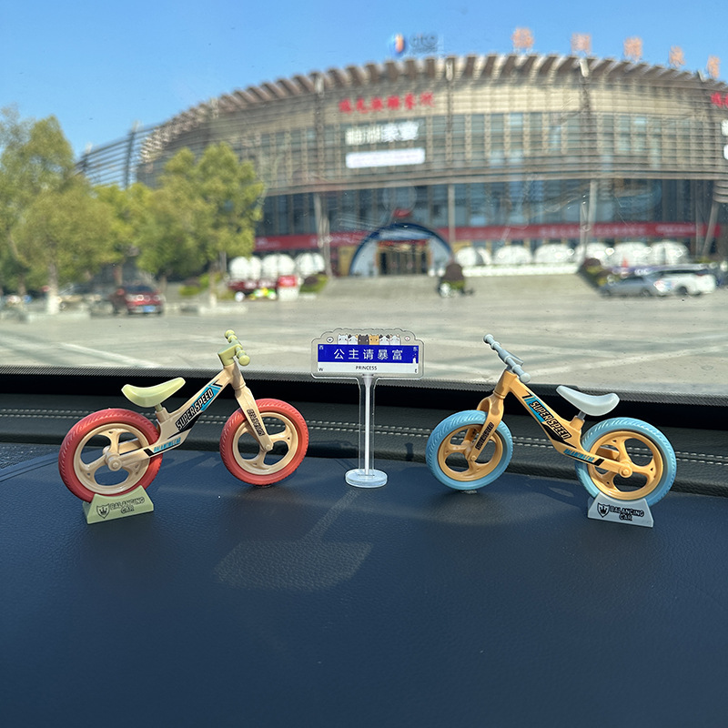 Internet Celebrant Cute Bicycle Car Ornaments Electric Car Interior Console Jewelry Car Decompression Decoration Supplies