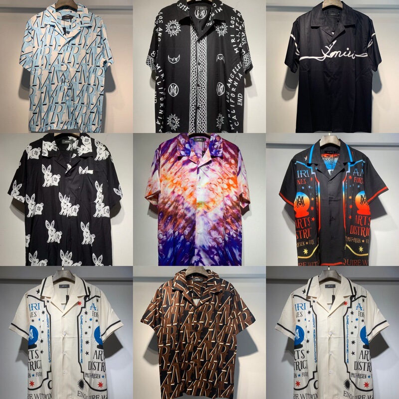 2024 European and American tide brand shirt a generation of men's street plus size loose short sleeve shirt summer wholesale