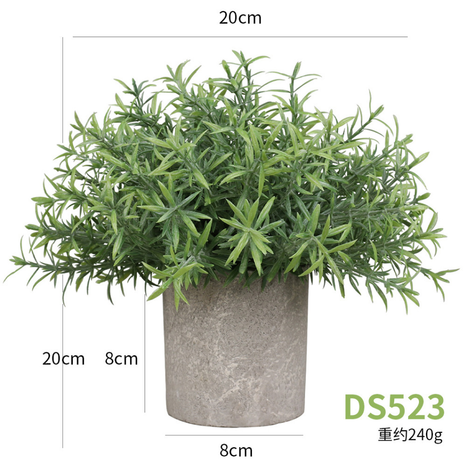 Inventario transfronterizo venta en caliente original encifrado en polvo romero maceta de mesa pulpa cilíndrica simulación de plantación verde bonsai image 7