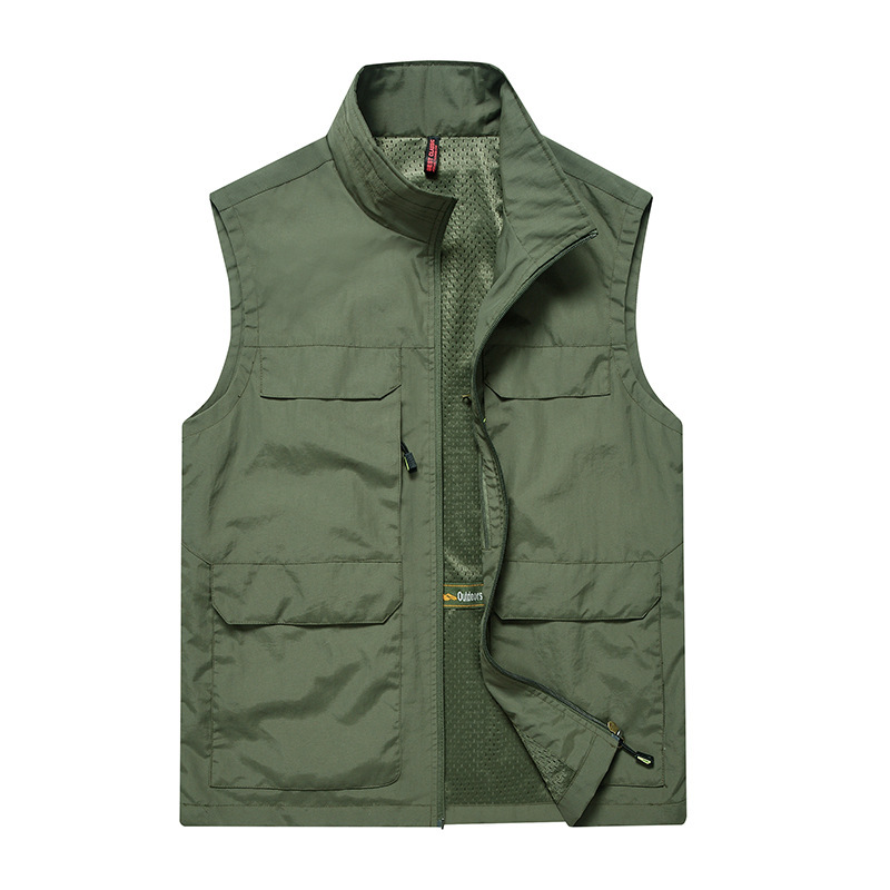 Men's Outdoor Quick-Dry Loose-Fitting Fishing Sleeveless Vest with Multiple Pockets Workwear Sleeveless Vest Hiking Jacket Men's Outdoor Quick-Dry Loose-Fitting Fishing Sleeveless Vest with Multiple Pockets Workwear Sleeveless Vest Hiking Jacket