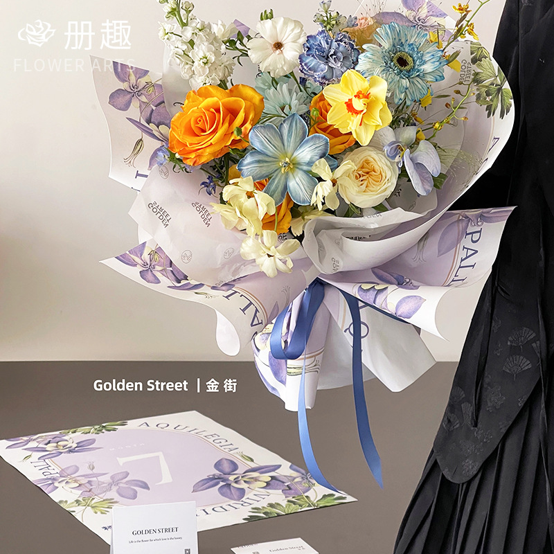 国花艺术纸鲜花花束国风古韵包装纸花店资材手工DIY包花材料纸