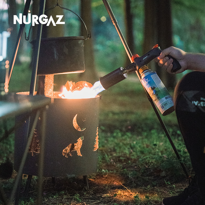 Estufa NURGAZ pistola de fuego al aire libre de mano grande fuego encendedor fogata cabeza de la pistola de camping transfronteriza Venta caliente