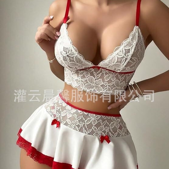Foreign Trade Sexy Lingerie European and American Sexy Nightclub Temptation Lace Milk Silk Splicing New Sexy Suit Dropshipping