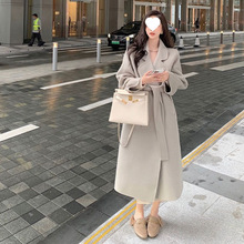 2025年秋冬季新款中长款赫本风气质法式感毛呢子大衣外套女