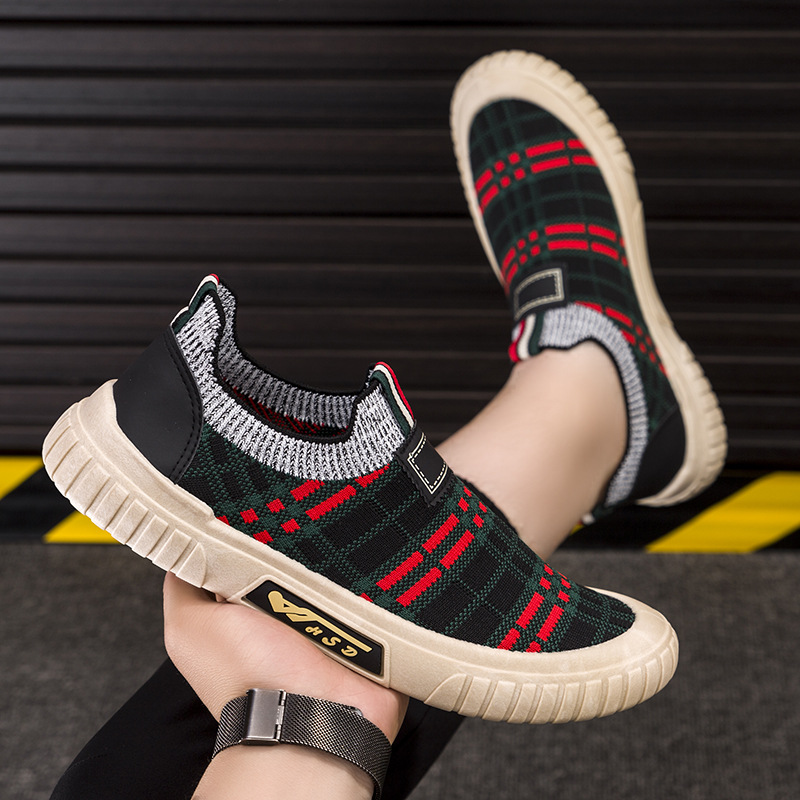 Zapatos de hombre Zapatos casuales perezosos transpirables de verano Zapatos perezosos de un pie Zapatos casuales ligeros Calcetines de tendencia para hombre